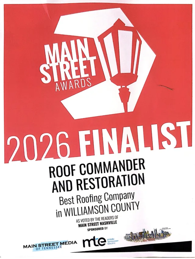 2026 Main Street Awards recognition for Roof Commander