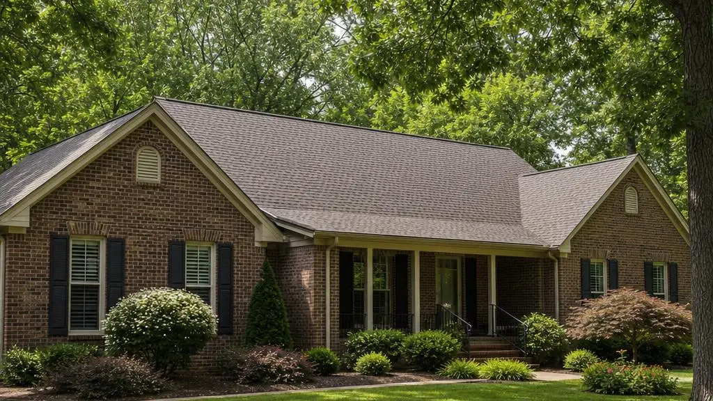 Middle Tennessee brick home with an asphalt shingle roof